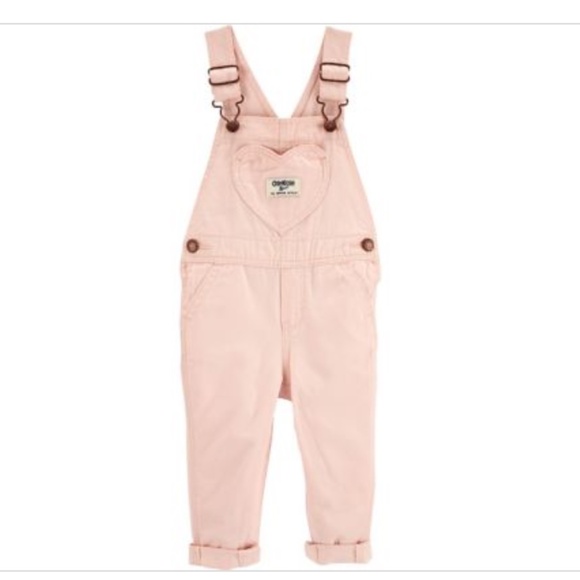OshKosh B'gosh Other - OSHKOSH B'GOSH:  Baby Girl's HEART RUFFLE Overalls in Pink